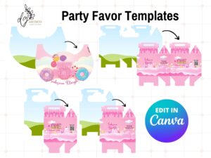 Party Favor Templates Drag and Drop Canva Editable Template
