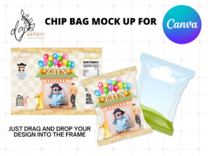Editable Chip Bag Mockup for Canva
