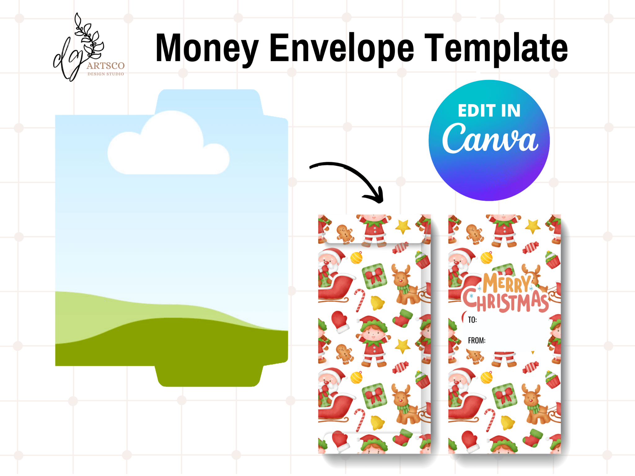 Money Envelope Template Drag And Drop Canva Editable Template 